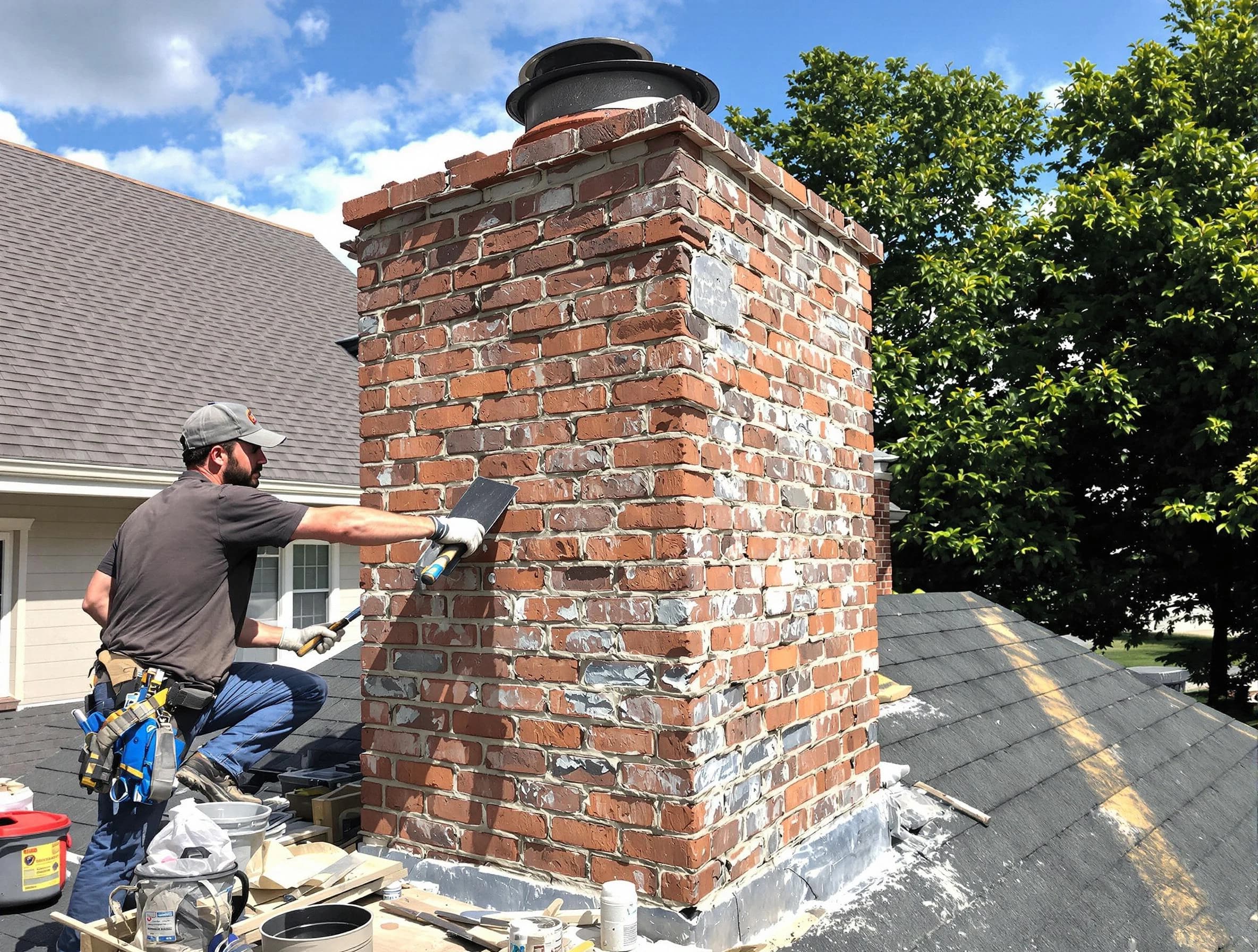 Completed chimney rebuild by Trussville Chimney Sweep in Trussville, AL