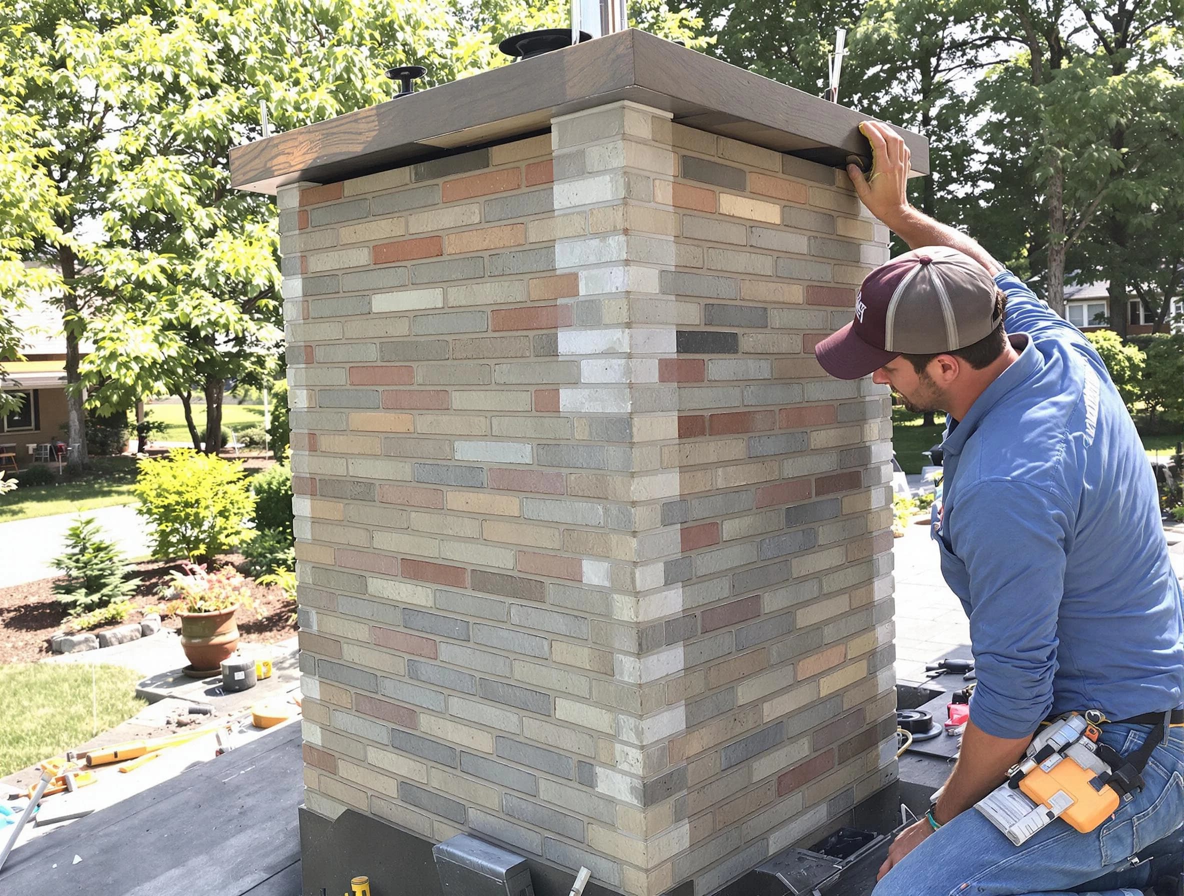Trussville Chimney Sweep completing a modern chimney remodel in Trussville, AL