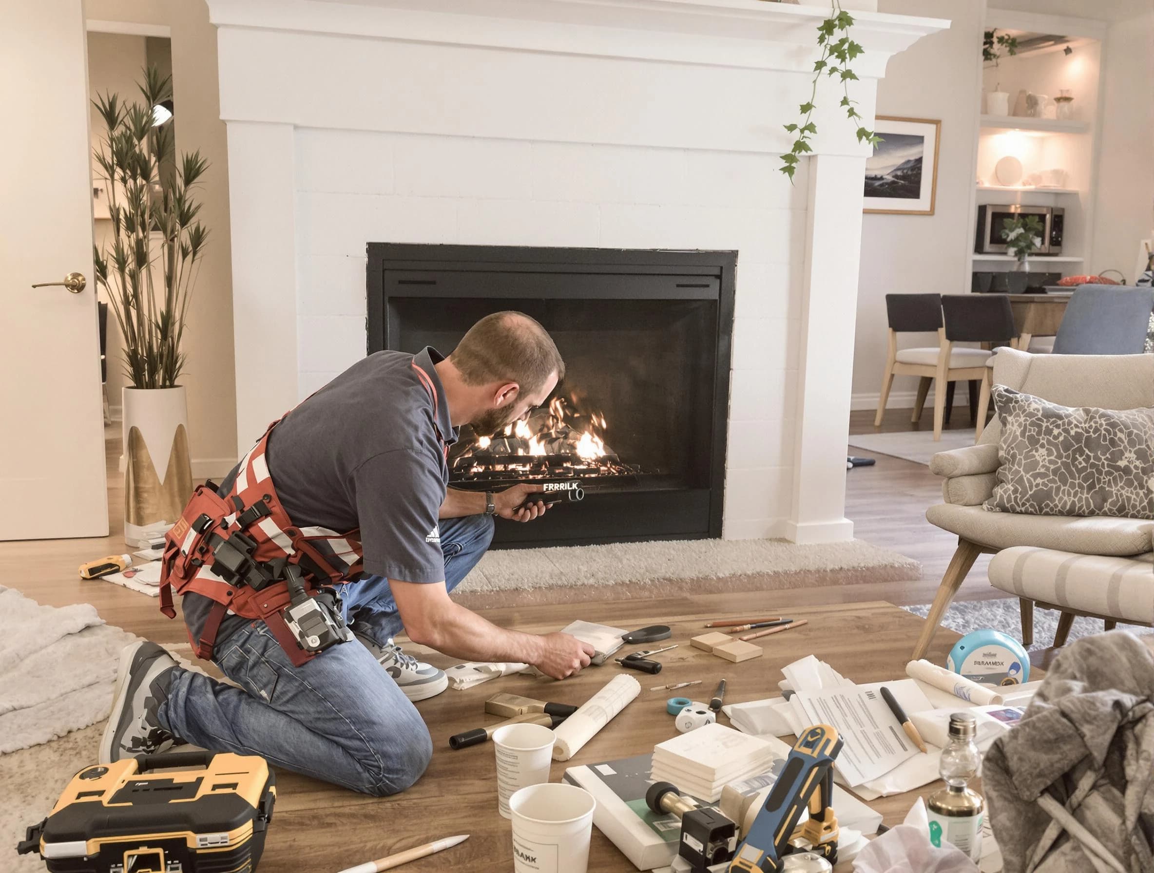 Trussville Chimney Sweep performing fireplace repair in Trussville, AL