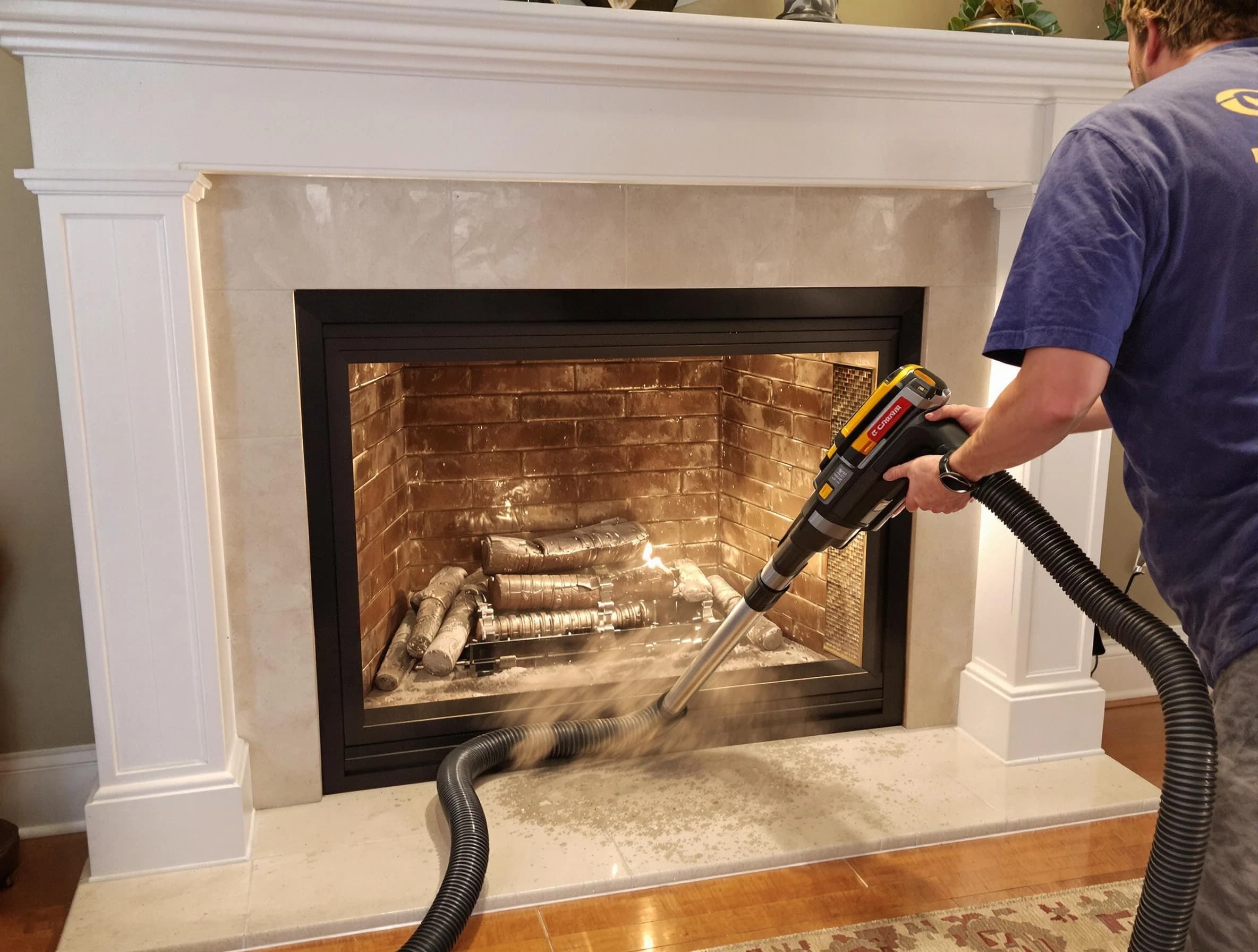 Fireplace cleaning performed by Trussville Chimney Sweep in Trussville, AL