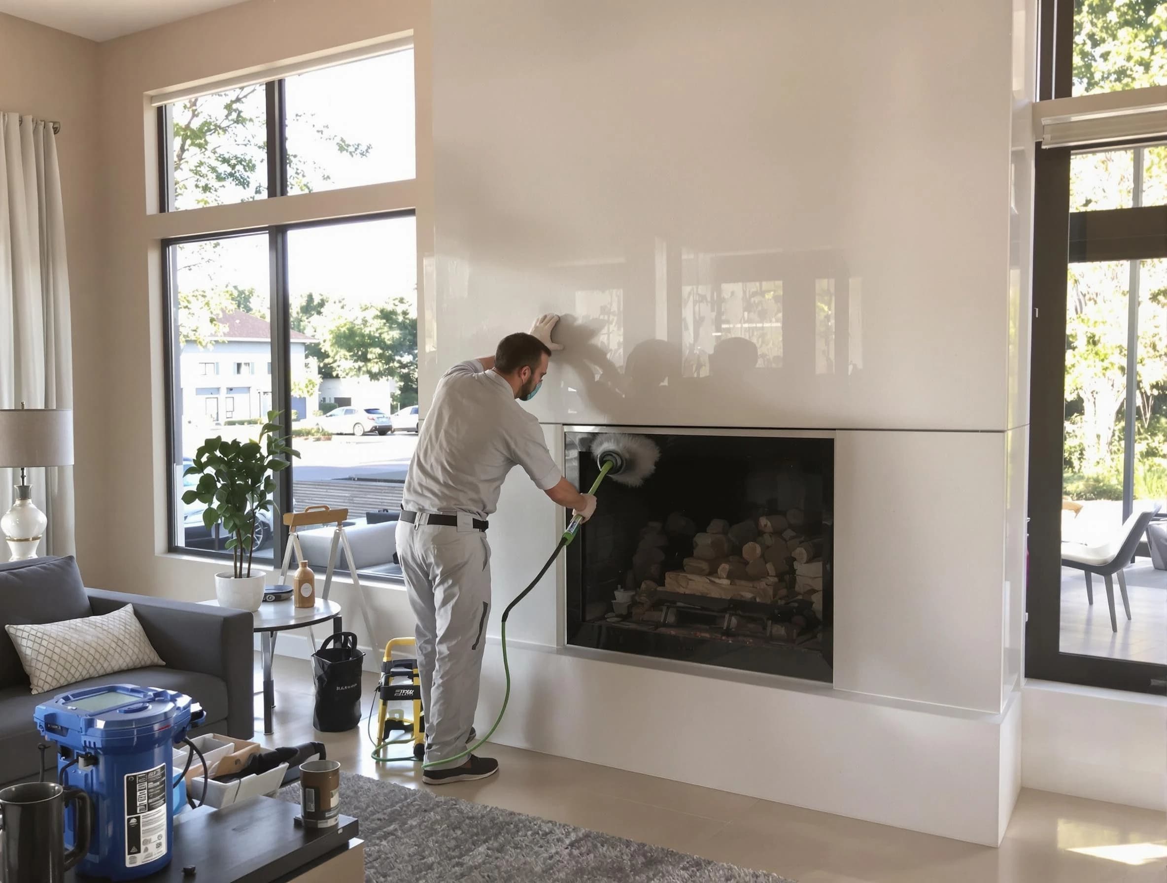 Trussville Chimney Sweep performing thorough soot removal in Trussville, AL