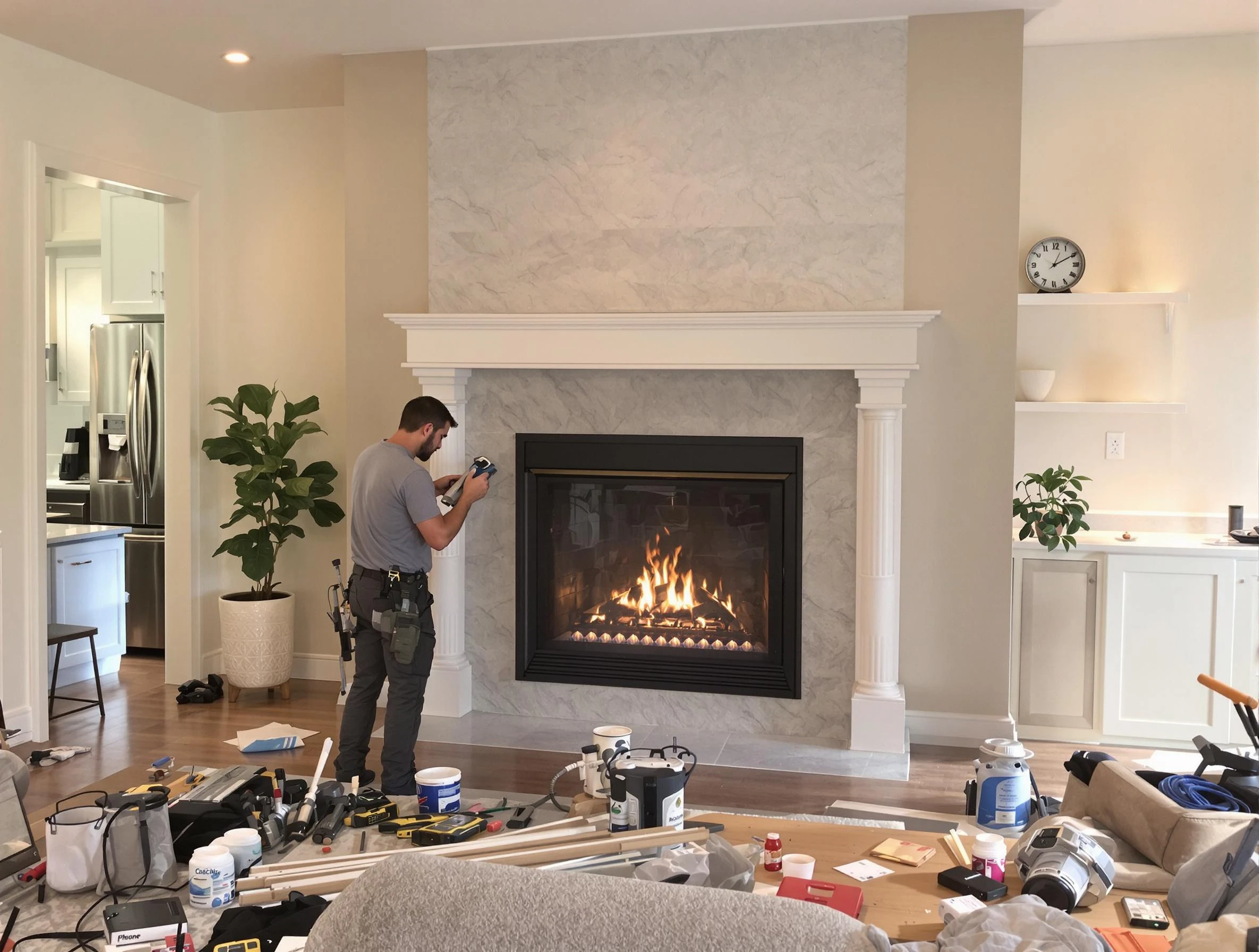 Newly installed fireplace by Trussville Chimney Sweep in Trussville, AL